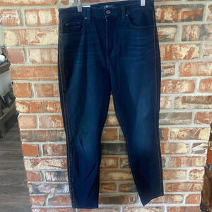 7 for all mankind high waisted embellished ankle skinny jeans-Gwenevere